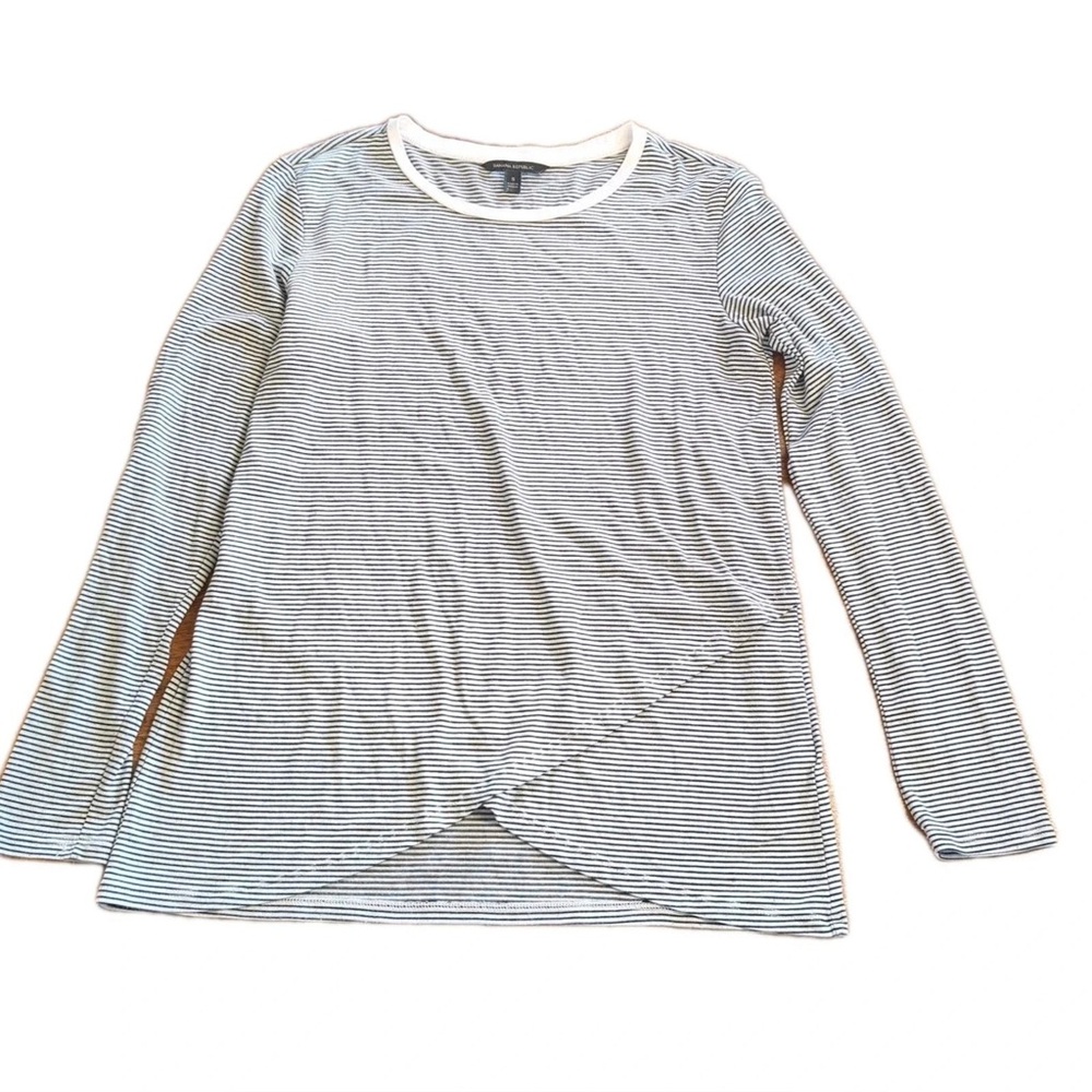 Banana Republic Black and White Striped Tee